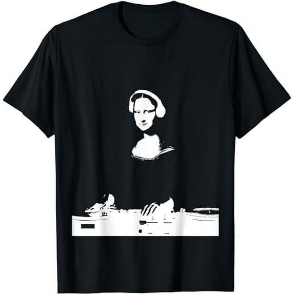 Mona Lisa DJ Art - Funny EDM Techno Rave Music Gift T-Shirt
