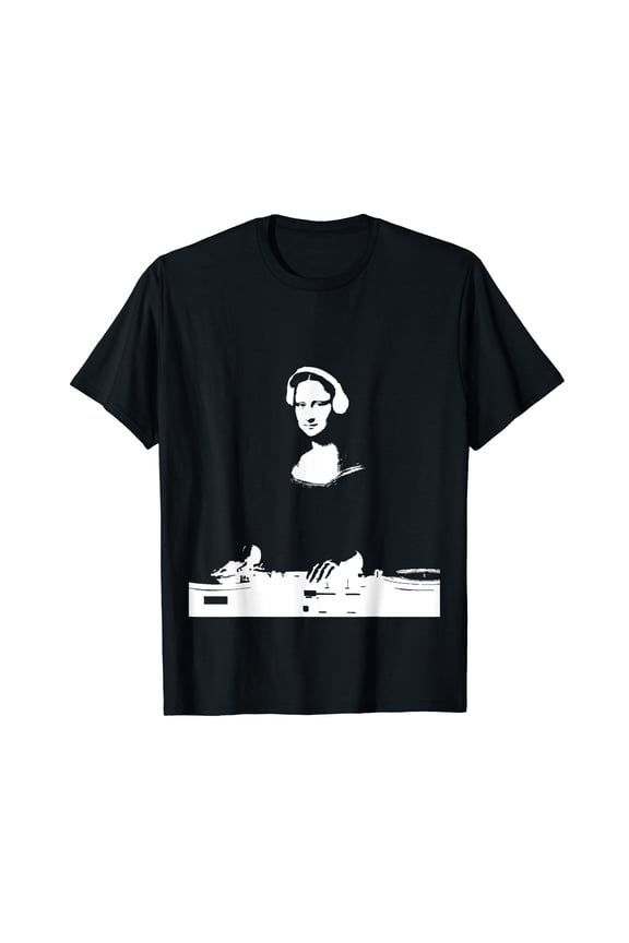 Mona Lisa DJ Art - Funny EDM Techno Rave Music Gift T-Shirt