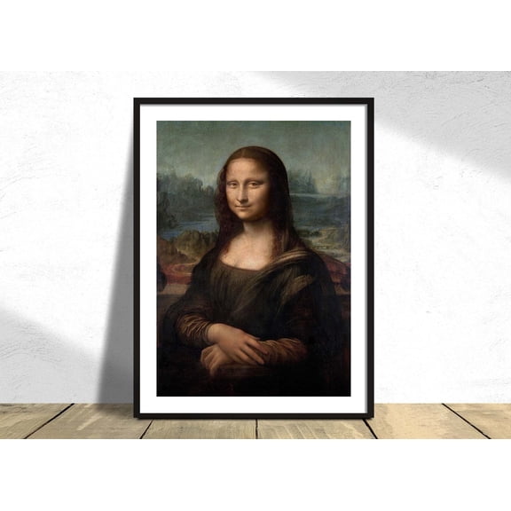 Mona Lisa Del Gioconda, Leonardo Da Vinci, Reproduction Print, Vintage, Old Illustration, World Classic Art, Wallart Decoration A3 #4097, Unframed Poster Size 12x18