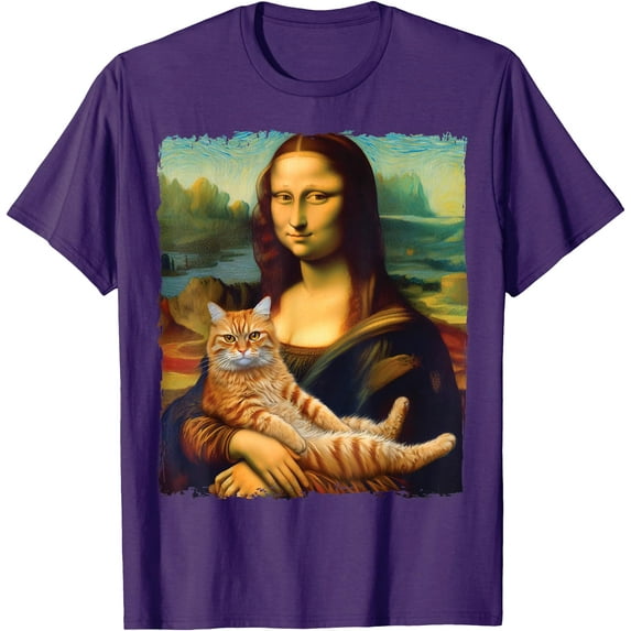 Mona Lisa Kitty for Cat Lovers,Purple Color,Size M