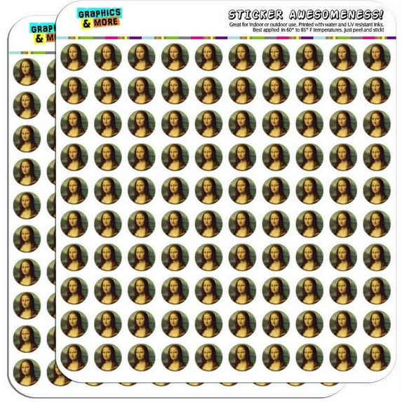 Mona Lisa Painting by Leonardo da Vinci 200 1/2" (0.5") Planner Calendar Scrapbooking Crafting Stickers