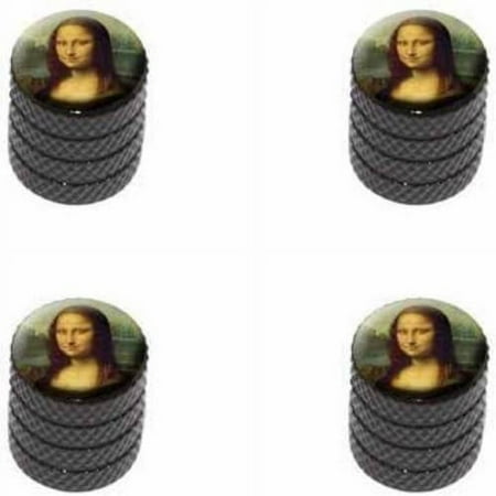 Mona Lisa Painting by Leonardo da Vinci Tire Rim Wheel Aluminum Valve Stem Caps, Multiple Colors