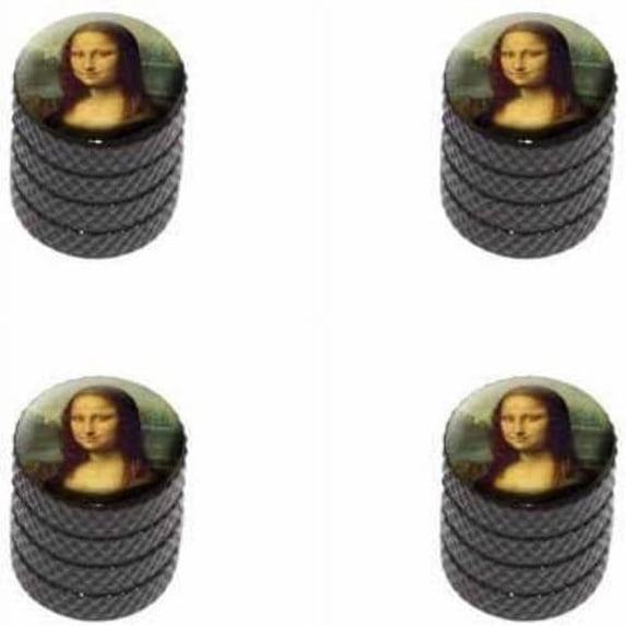 Mona Lisa Painting by Leonardo da Vinci Tire Rim Wheel Aluminum Valve Stem Caps, Multiple Colors