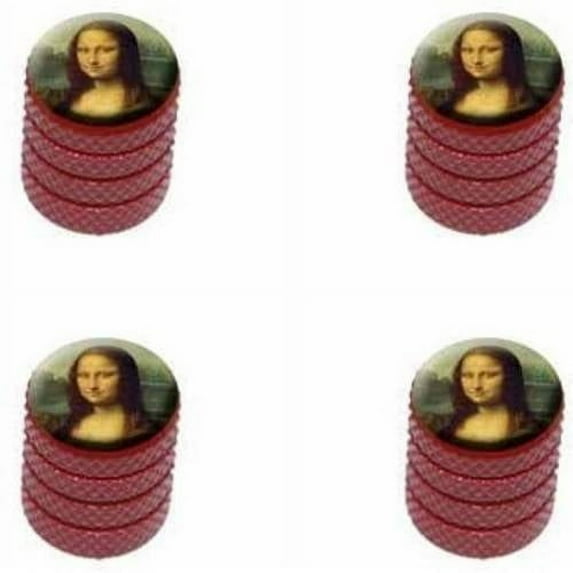 Mona Lisa Painting by Leonardo da Vinci Tire Rim Wheel Aluminum Valve Stem Caps, Multiple Colors