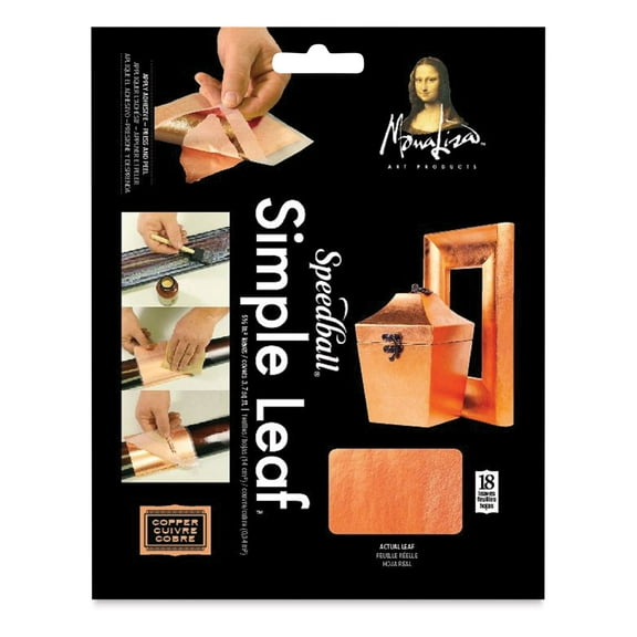 Mona Lisa Simple Leaf Metal Sheets 5.5"X5.5" 18/Pkg-Copper