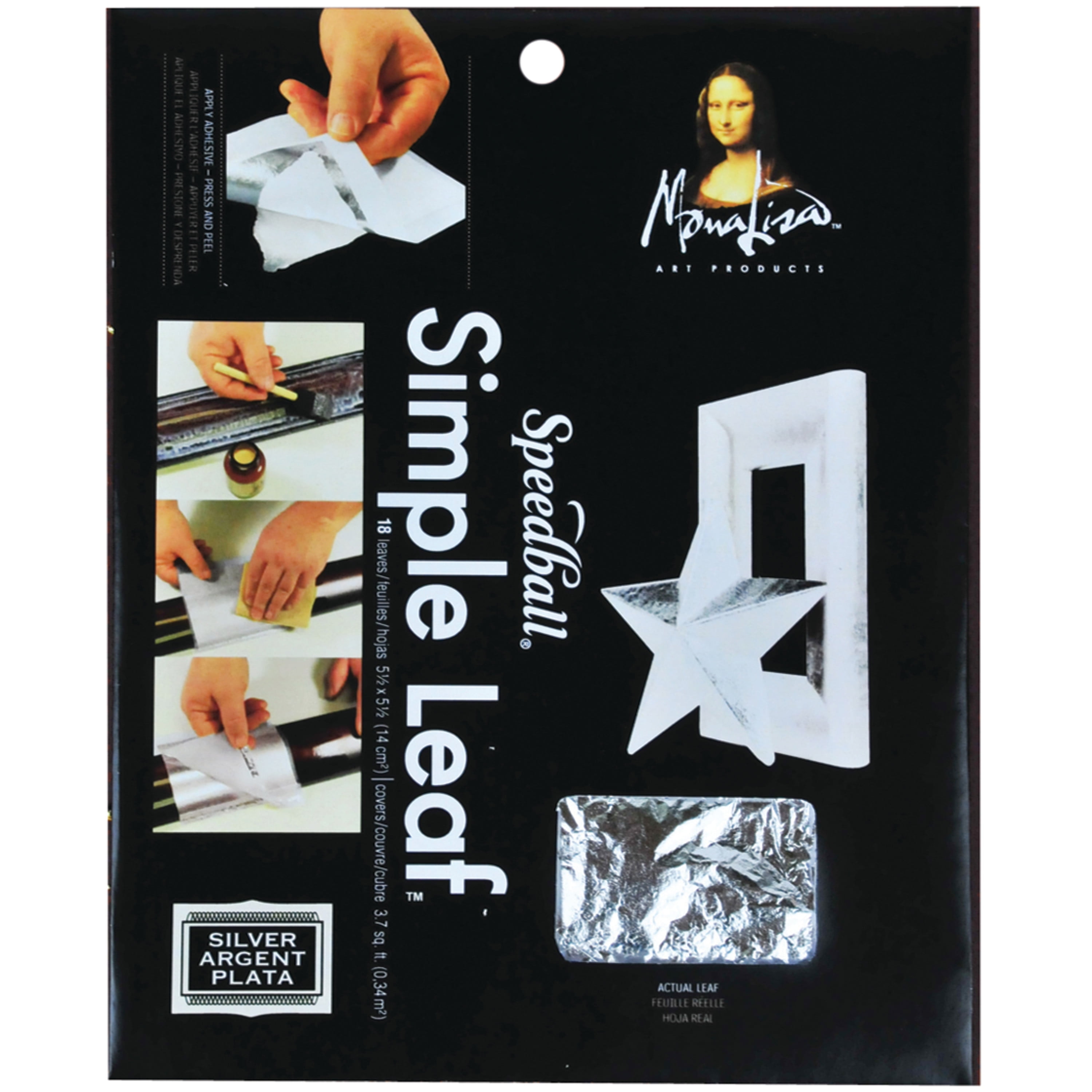 Mona Lisa Simple Leaf Sheets Silver 5-1/2in x 5-1/2in