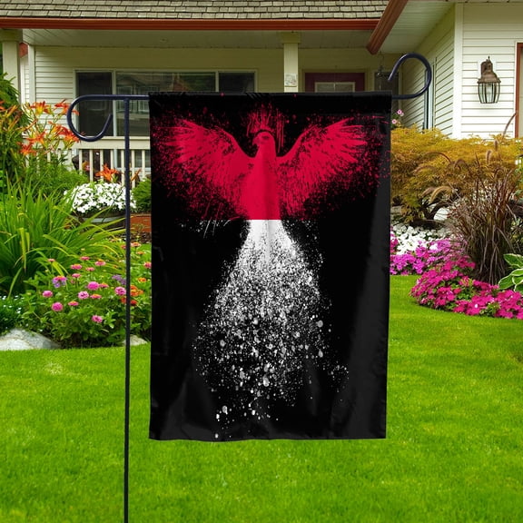 Monacan Flag With Eagle Painting - Proud Monaco Garden Flag (11.5x17.5) Double-Sided Decorative Polyester Indoor/Outdoor Flag