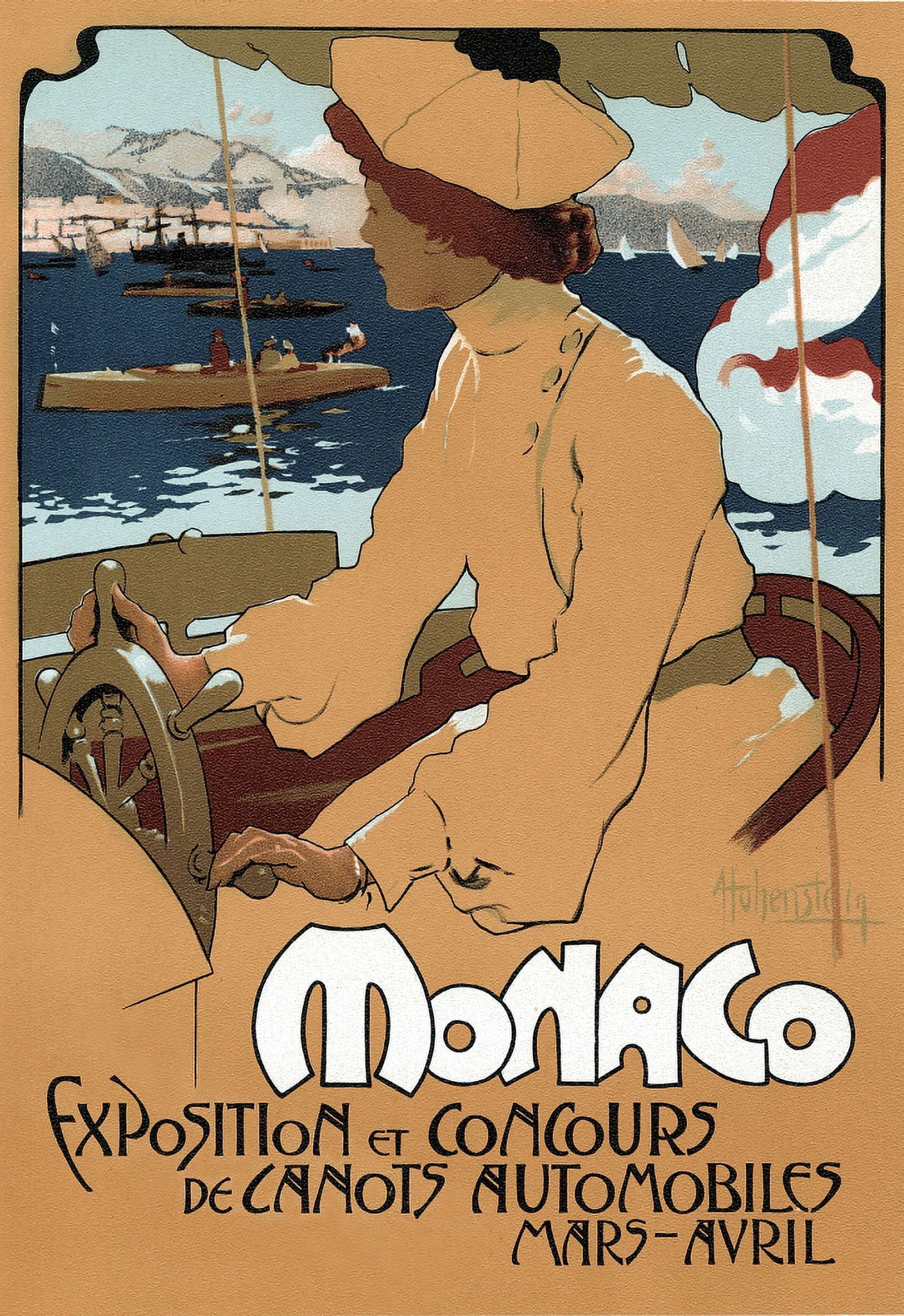 Monaco 1900 Canvas Art - Adolph Hohenstein (18 x 24)