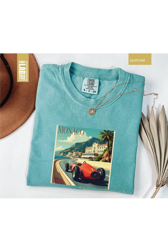 Monaco 1937 Racer Style TShirt Race Car Shirt Nostalgia Race F1 Shirt Monaco Racer Shirt M