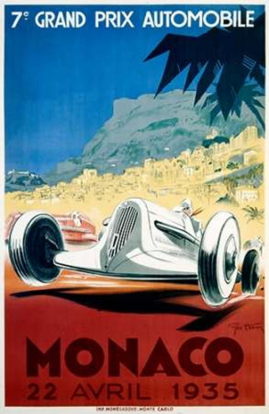 Monaco 22 Avril 1935 Canvas Art - Geo Ham (24 x 36)