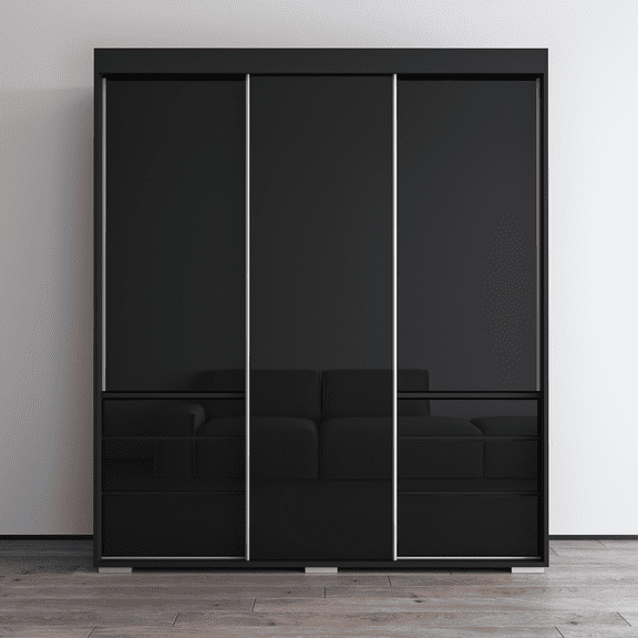 Monaco 3 Door Modern 71" Wardrobe