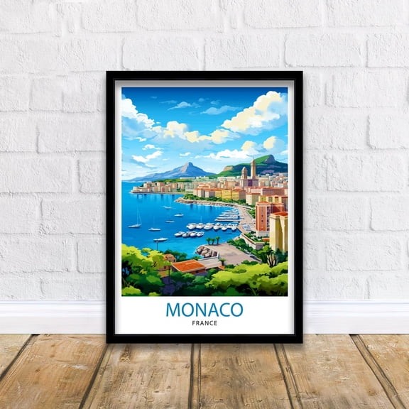 Monaco Art Print Monaco Monaco Monaco Print Monaco Wall Art Travel Monaco Art Monaco Travel Wall Art