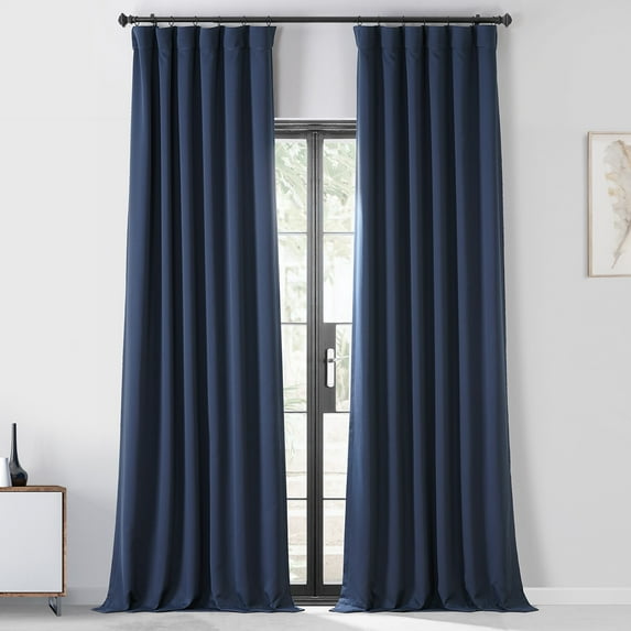 Monaco Blue Performance Woven Blackout Curtain Pair (2 Panels), Monaco Blue, 50W X 84L