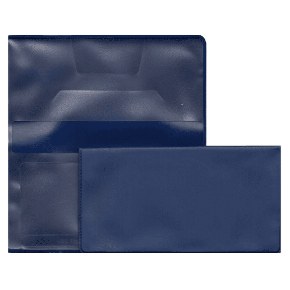 Monaco Blue Vinyl Checkbook Cover for Top Tear Personal Checks Easy Read Register Unisex Adult