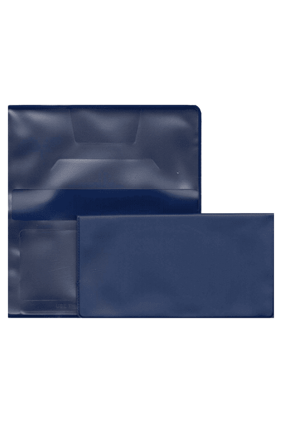 Monaco Blue Vinyl Checkbook Cover for Top Tear Personal Checks Easy Read Register Unisex Adult