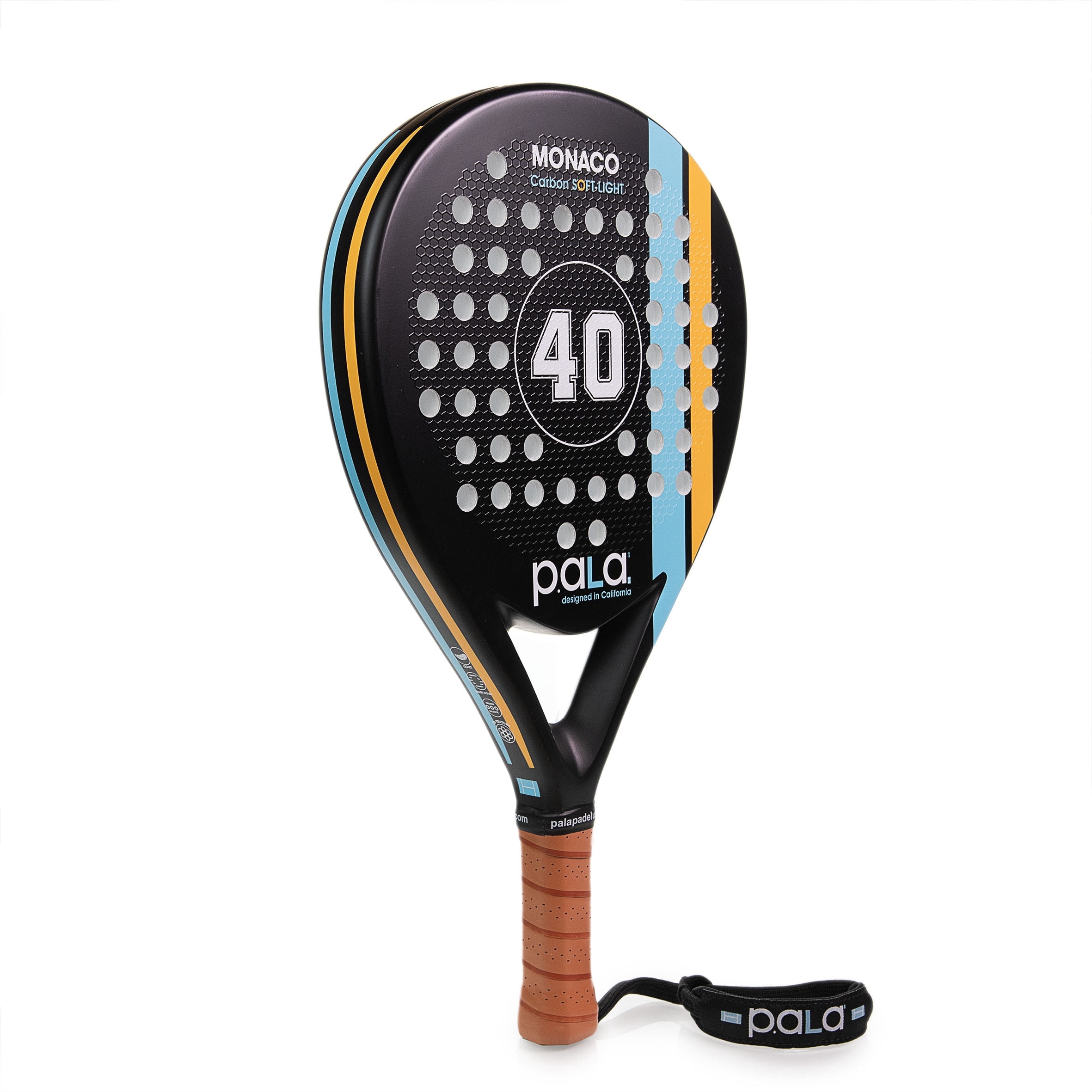 Monaco Carbon Soft Padel Racket - Black PALA, LITE Padel Racket with Carbon Fiber, Ideal Padel for Players that look for control
