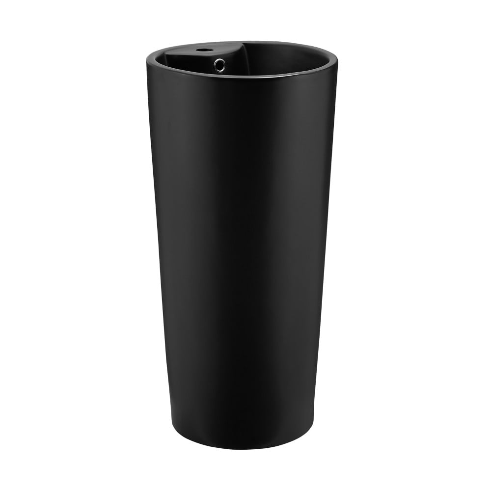 Monaco Matte Black Ceramic Pedestal Sink