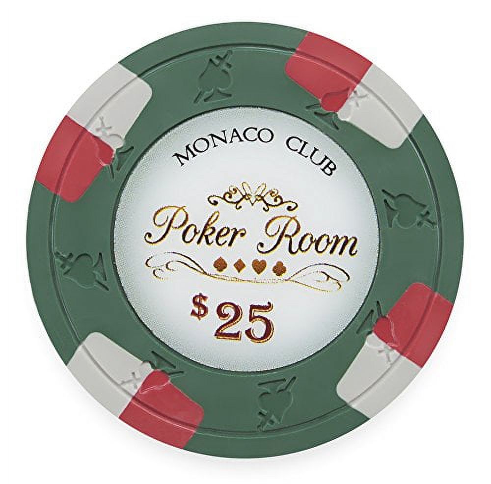 Monaco Club 13.5g Poker Chips, 100 Clay Composite Heavy Weight, 50