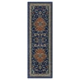 thumbnail image 1 of Monaco Collection Area Rug - 4' x 6', Navy Blue & Orange, Non-Shedding & Easy to Clean, Distressed Medallion Design, Ideal for Living Room, Bedroom, Dining Space, 1 of 5