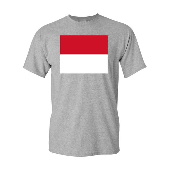 Monaco Country Flag Adult DT T-Shirt Tee
