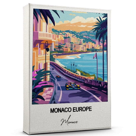 Monaco Europe Travel Art Canvas  Modern Wall Art Inspired by Monaco Canvas  Great Gift for Travel Lovers  Ready to Hang