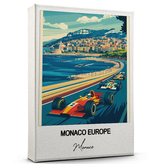 Monaco Europe Travel Print on Canvas Monaco Canvas Great for Travel Enthusiasts, Perfect for Home & Office Decor