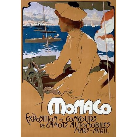 Monaco/ExVintageition de Canots Automobiles Poster Print by Adolfo Hohenstein (20 x 28)