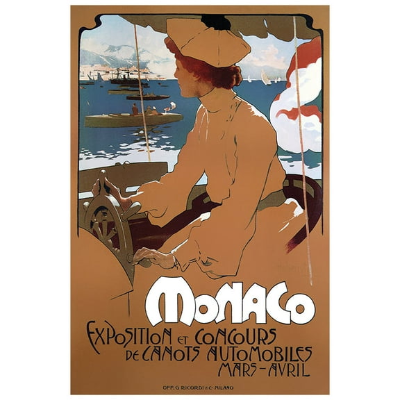 Monaco - Exposition - Vintage Travel Poster (8x12Inches(US/CANonly))