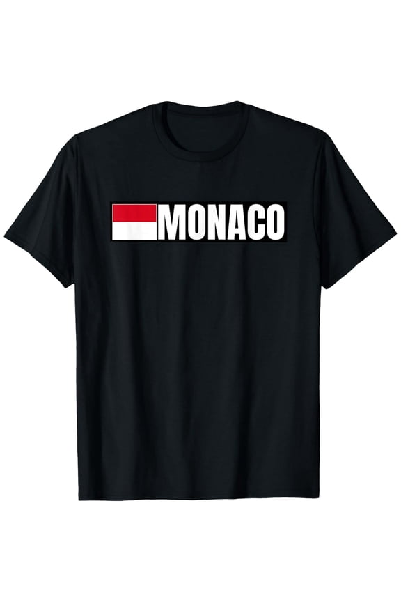 Monaco Flag Graphic T-Shirt, Soft Cotton, Short Sleeve, Unisex