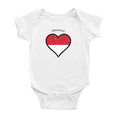 thumbnail image 1 of Monaco Flag Heart Love Funny Baby Bodysuit Clothes, 1 of 5