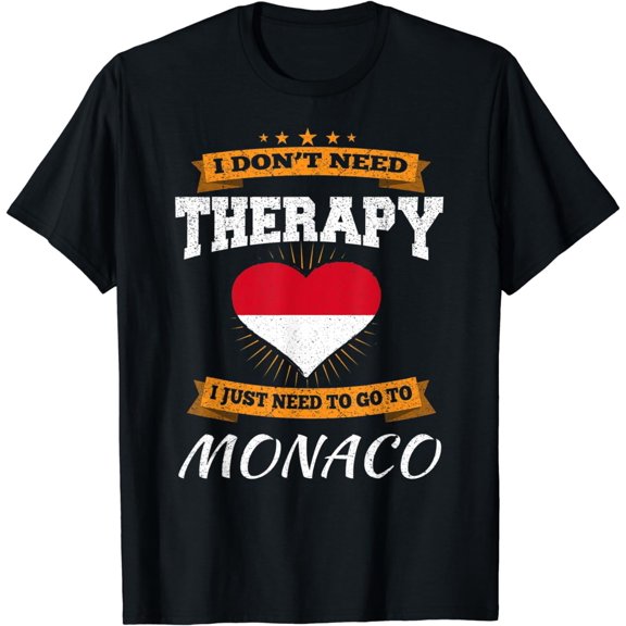 Monaco Flag I Funny Monaco Vacation Gift I Funny Monaco T-Shirt