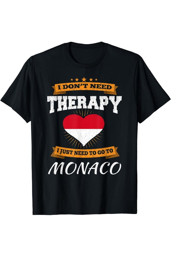 Monaco Flag I Funny Monaco Vacation Gift I Funny Monaco T-Shirt