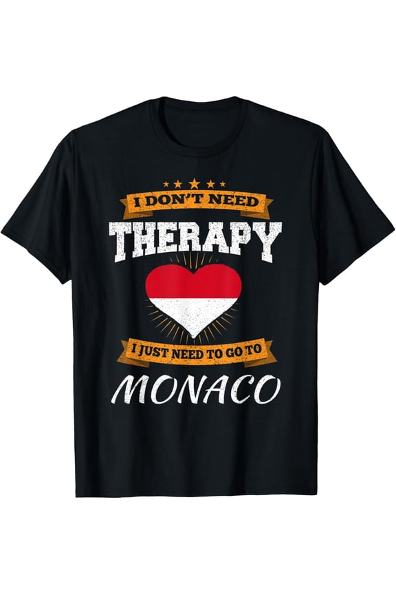 Monaco Flag I Funny Monaco Vacation Gift I Funny Monaco T-Shirt
