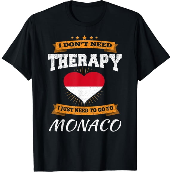 Monaco Flag I Funny Monaco Vacation Gift I Funny Monaco T-Shirt