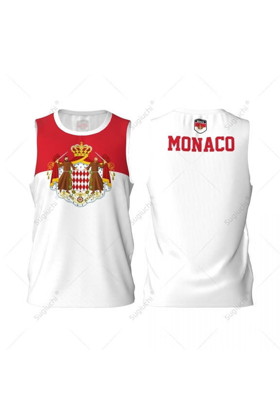Monaco Flag Men Basketball Sports Jersey Running Fitness Multifunction Sleeveless tshirt Exclusive Custom Name Nunber