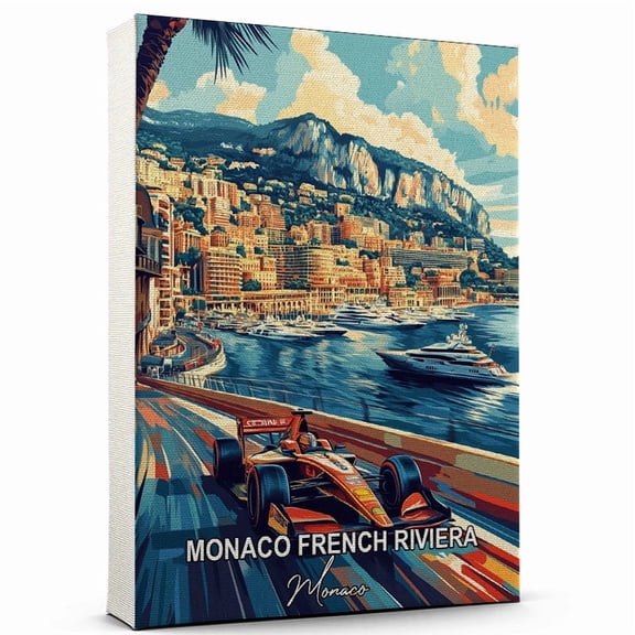 Monaco French Riviera Travel Canvas Wall Art  Monaco Canvas  A Scenic Artwork That Evokes Calmness, Wanderlust, and Connection with the World