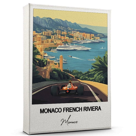 Monaco French Riviera Travel Print on Canvas Monaco Canvas Great for Travel Enthusiasts, Perfect for Home & Office Decor