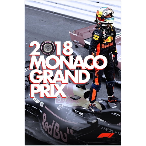 Monaco Grand Prix 2018 - Vintage Racing Travel Poster - Auto Posters (8x12Inches(US/CANonly))