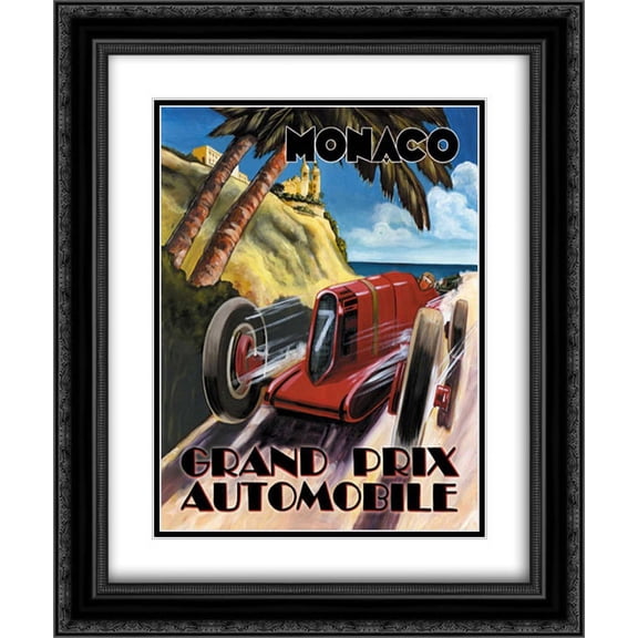 Monaco Grand Prix 2x Matted 20x24 Black Ornate Framed Art Print by Jones, Catherine