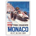 thumbnail image 1 of Monaco Grand Prix Europe (Gd Prix D’Europe) - Formula One F1 - Vintage Car Racing Poster by Michel Beligond c.1963 - Master Art Print 10in x 14in, 1 of 4