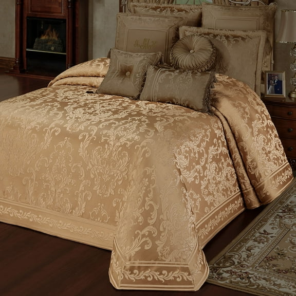 Monaco Grande Bedspread Gold Queen Bedspread