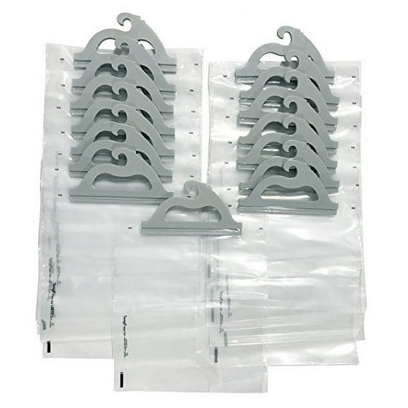 Monaco Hanging Storage Bags, 15-Pack of 10 x 12.5-inch Clear Plastic Bags for Classroom, Library, and Pharmacy Use