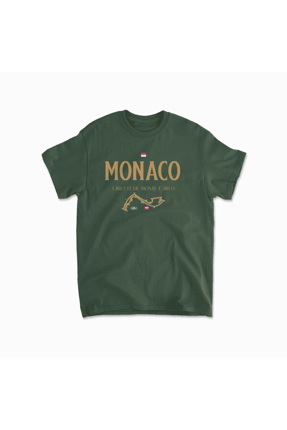 Monaco Inspired T-Shirt | Monte Carlo Racing Track Graphic Tee (White, 2XL)