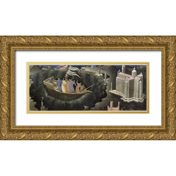 Monaco, Lorenzo 18x9 Gold Ornate Wood Framed with Double Matting Museum Art Print Titled - Miracle Of St. Niccolo