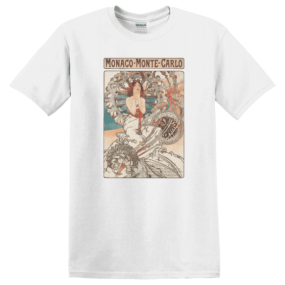 Monaco Monte Carlo Art Nouveau Woman Travel Design T-Shirt