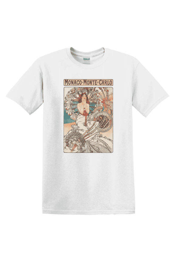 Monaco Monte Carlo Art Nouveau Woman Travel Design T-Shirt
