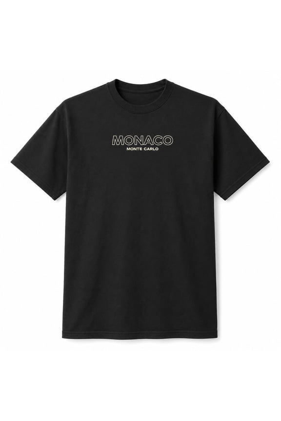 Monaco Monte Carlo Line Art Graphic T-Shirt, Unisex Classic Fit Tee