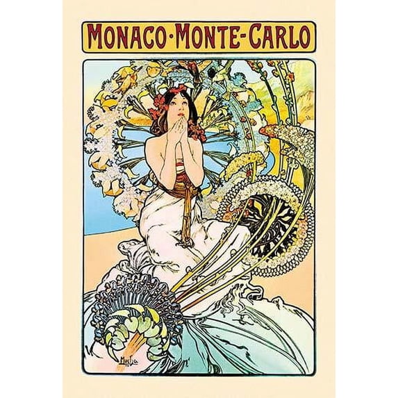 Monaco - Monte Carlo Poster Print by Alphonse Mucha (18 x 24)