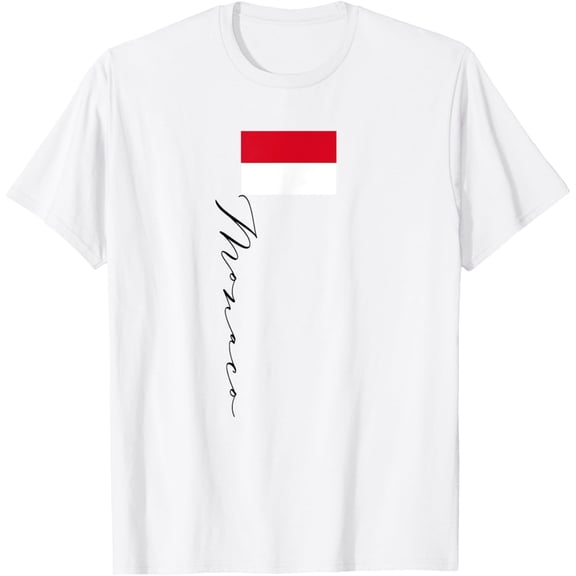 Monaco Pole Flag Vintage Throwback Signature T-Shirt