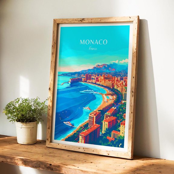 Monaco Poster France Wall Art The Perfect Gift And A Lasting Travel Memory Art Print